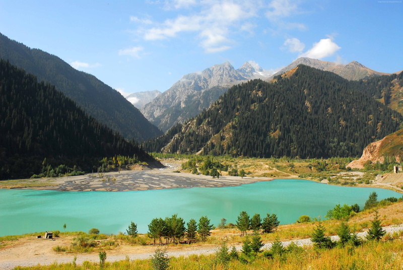 Kyrgyzstan, Lake Issyk-Kul, mountains, 4K, forest, 4k