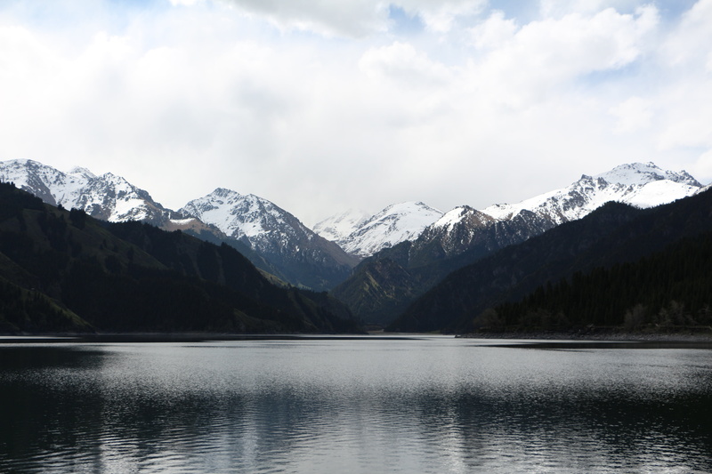 tranquil scene, tranquility, scenics - nature, snow, lake, beauty in nature, outdoors, winter, landscape, nature, tianchi, sky, china, mountain peak, 5K