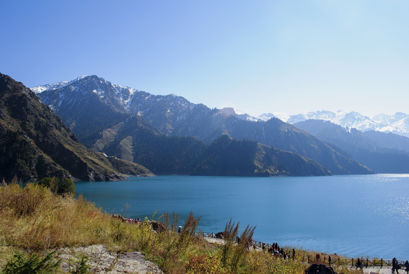 4K, idyllic, tranquility, environment, land, tranquil scene, nature, sky, china, tianchi, beauty in nature, no people, scenics - nature, blue, clear sky