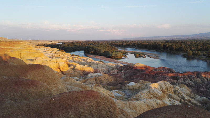 outdoors, remote, rock - object, cloud - sky, no people, idyllic, rock, landforms, tranquil scene, multicolored bay, tranquility, 5K, sunset, non-urban scene