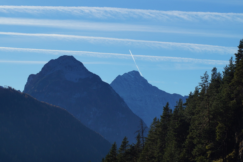 landscape, nature, non-urban scene, mountain range, Tyrol, high, scenics, Contrail, environment, sky, day, aircraft, karwendel, idyllic, no people, growth