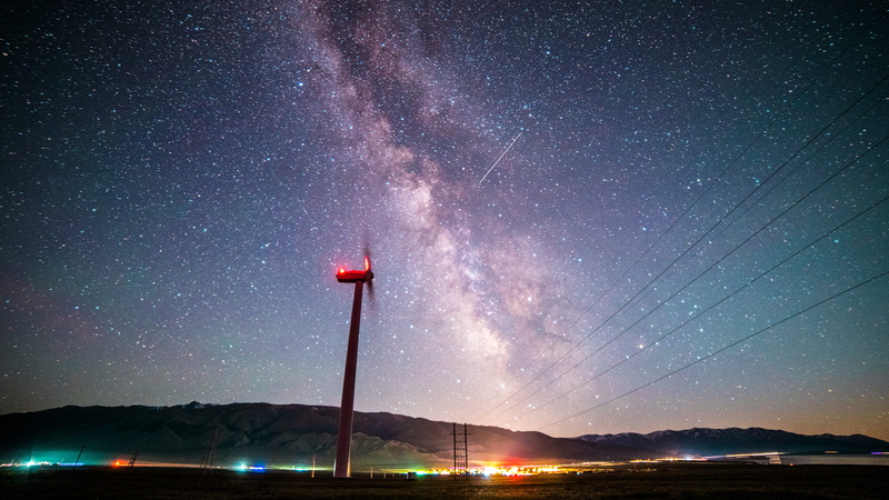 astronomy, scenics - nature, sayram lake, no people, sky, infinity, night, environment, nature, 5K, space, mountain, outdoors, tranquil scene, beauty in nature