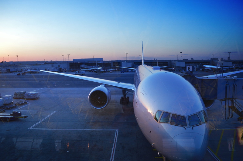 business, sunset, air vehicle, tourism, mode of transportation, airplane, arrival, gate, landscape, holidays, airport runway, plane, cloud, trip, travel