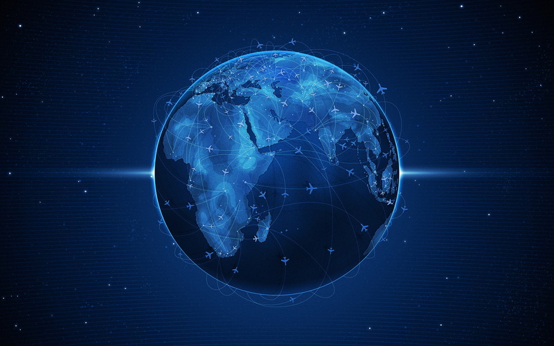 Lines, 2K, Planet, Blue, Earth, Airplanes, Flight