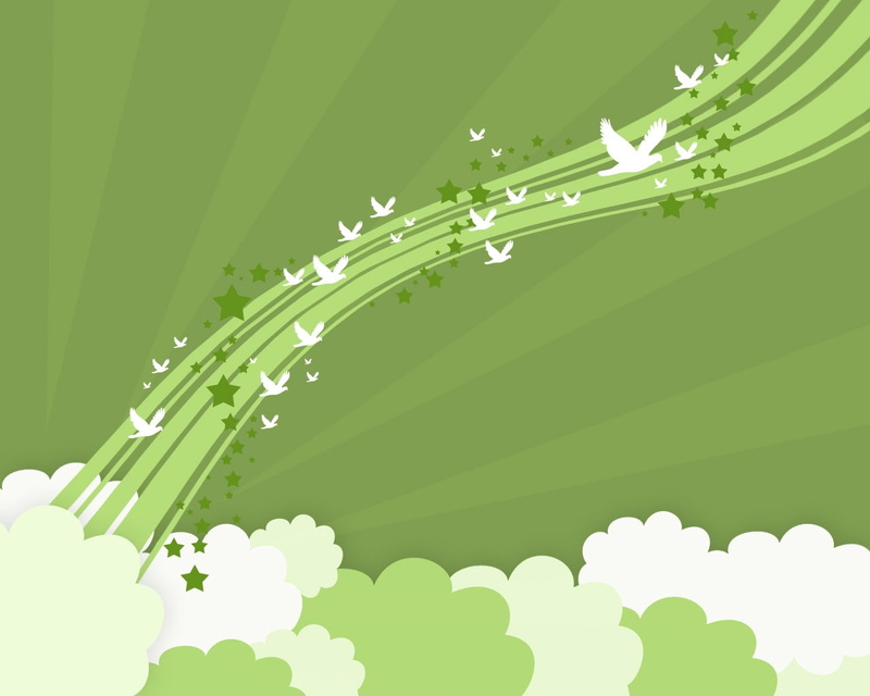 flower, grass, 720P, outdoors, no people, digital, nature, green Color, pattern, computer Graphic, illustrations And Vector Art, birds, freshness, plant part