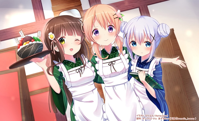 representation, variation, Anime, choice, apron, close-up, kafuu chino, large group of objects, craft, creativity, gochiusa, toy, blonde, still life, loli