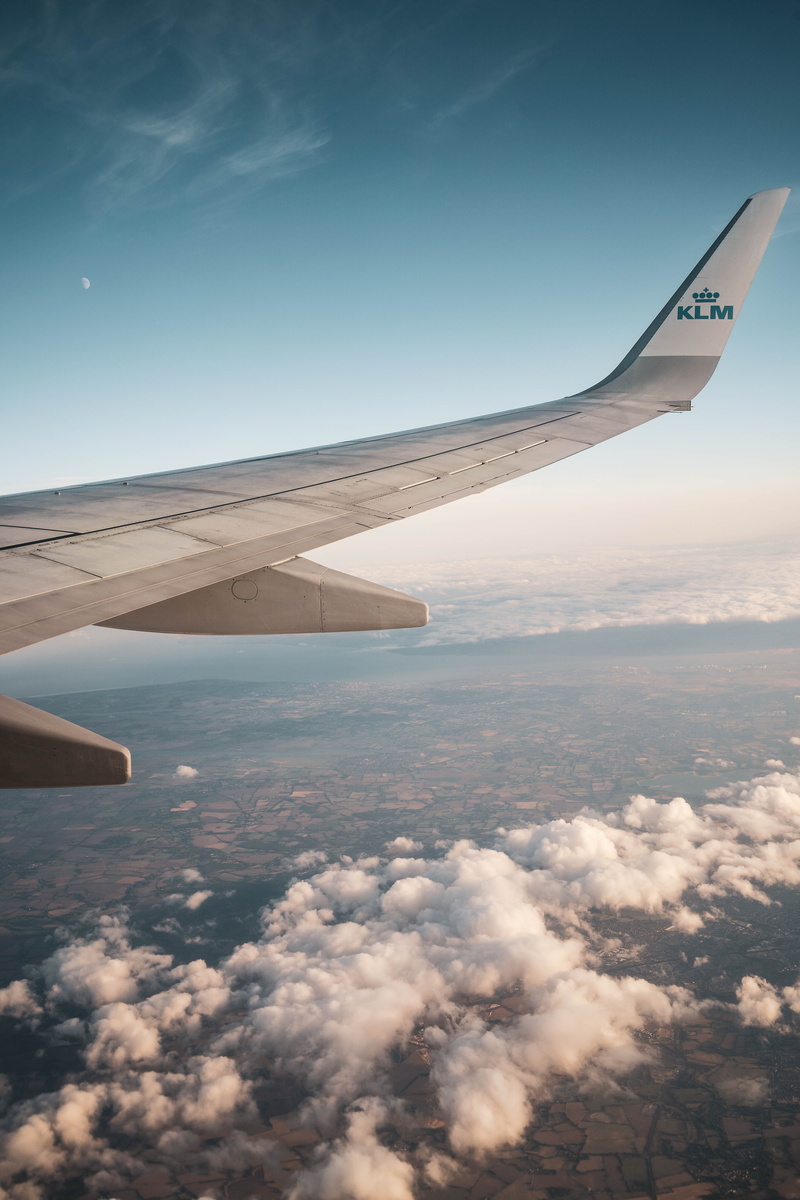 aviate, landscape, aeroplane, nature, day, flying, klm, airplane wing, aerial view, airplane, air travel, high, cloud - sky, air vehicle, cloudscape, transportation