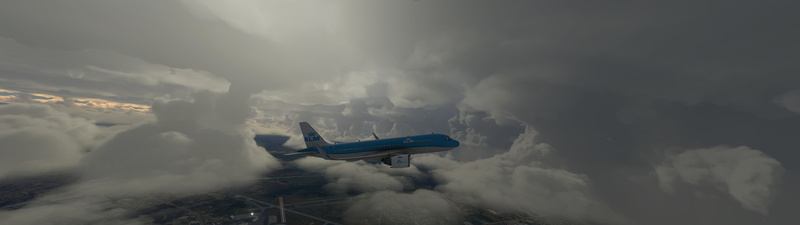 klm, airplane, Airbus A320, flight simulator, clouds, aircraft, 5K