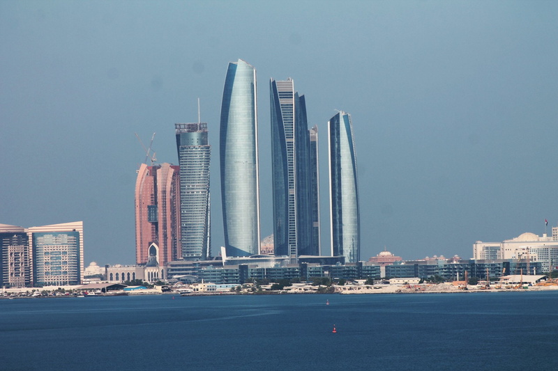 outdoors, Man Made, no people, office building exterior, water, skyscraper, built structure, Building, nature, architecture, Abu Dhabi, tall - high, day