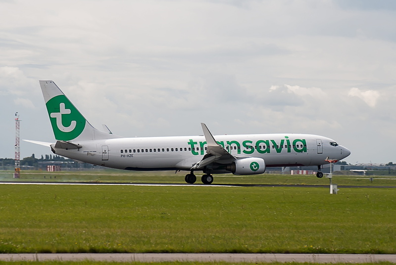 schiphol, transavia, airline, plane, nature, sky, transportation, cloud - sky, no people, travel, flying, day, 4K, aerospace industry, airport runway
