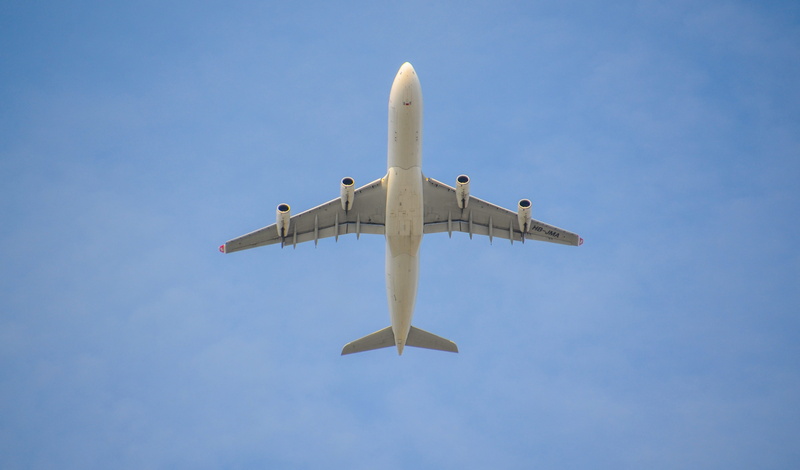 swiss, photography, plane, blue, airport, angle, a340, jet engine, wing, airbus, low, aerospace industry, clear sky, directly below, nozzles, air vehicle