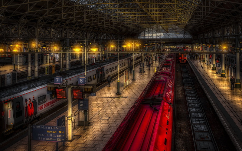 Piccadilly, England, Manchester, 1080P, station, railroad