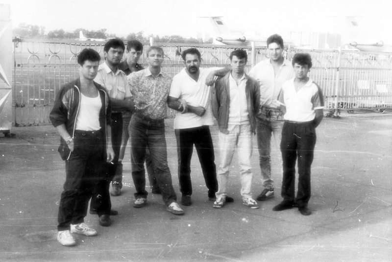full length, friendship, standing, moscow oblast, group of people, looking at camera, teenager, young men, architecture, togetherness, smiling, russia