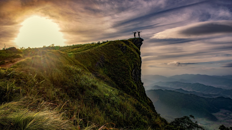 scenics - nature, 4K, cloud, tranquil scene, cloud - sky, environment, beauty in nature, cliff, top, sky, dawn, hill, mountain peak, grass, mountain range
