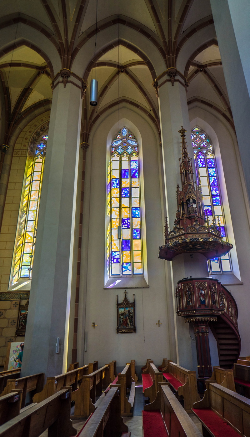 pew, interior, day, religion, low angle view, art and craft, indoors, glass, history, christianity, Church, christ, prayer, place of worship, alps, St Johann