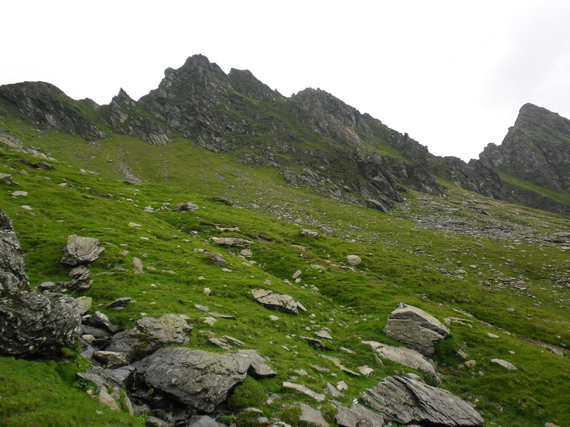 no people, sky, rock, scenics - nature, solid, plant, environment, rock - object, green color, fagaras, tranquil scene, mountain, mountain range, formation