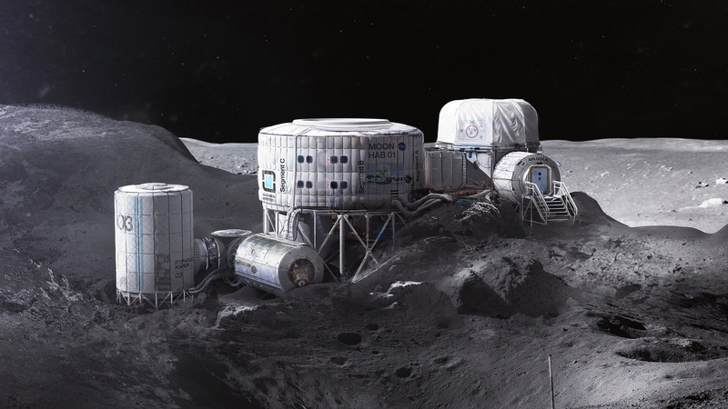 1080P, Twardowskys Moon habitat, stars, hills, base, station