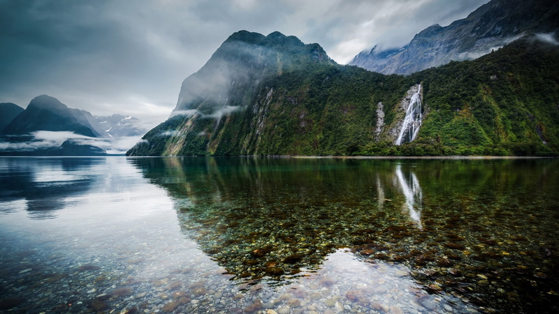 mountain range, 2K, cold temperature, water, tranquility, idyllic, reflection lake, sky, day, nature, snowcapped mountain, outdoors, lake, mountain, reflection