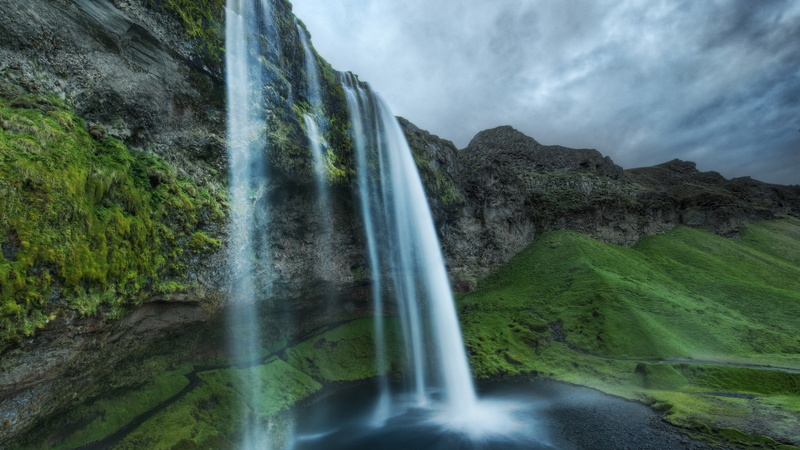 outdoors, land, rock, mountain, water, waterfall, beauty in nature, long exposure, nature beauty desktop hd images 2560x1440, rock - object, 2K, environment