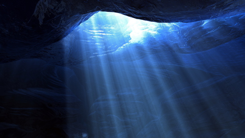 no people, spooky, rock - object, sunbeam, download nature  pack 2560x1440, solid, scenics - nature, environment, sea, beauty in nature, rock, nature, dark
