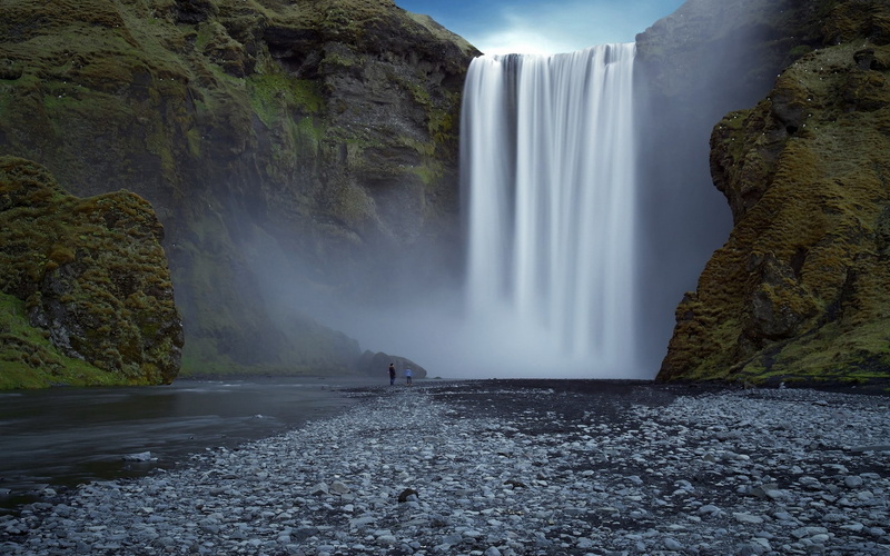 natural, landscape, waterfall landscape, 1080P, green forest, background, waterfall, beautiful