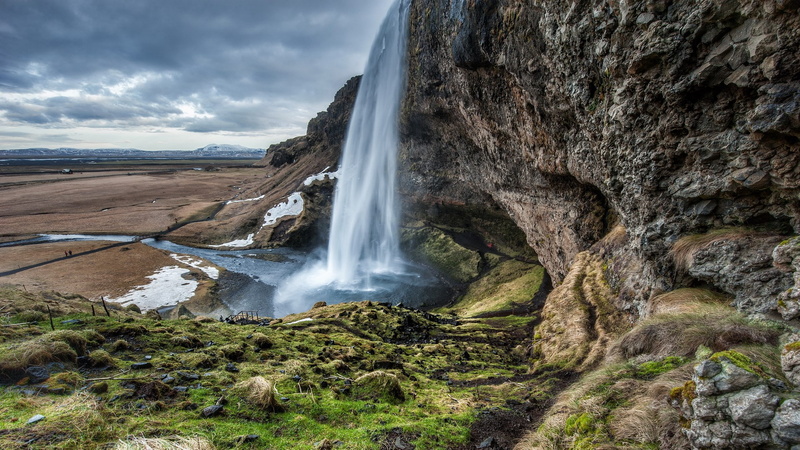 water, plant, motion, cloud - sky, outdoors, long exposure, environment, solid, no people, beauty in nature, rock, land, non-urban scene, falling water