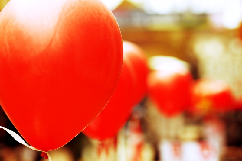 outdoors, focus on foreground, row, day, festival, plant, focus, decoration, red, no people, celebration, selective, grunge, 4K, colorful, balloons, party