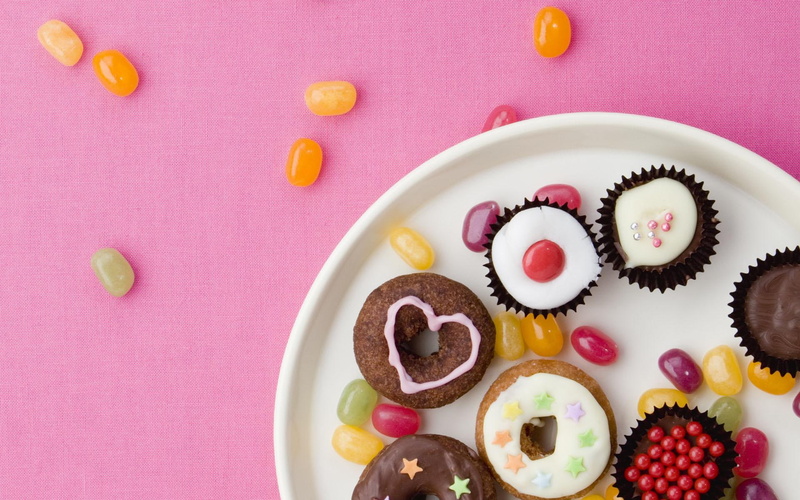 donut, delicious, candy, food, lot, pastry, plate, cupcakes, 1080P, sweets, 3d and abstract