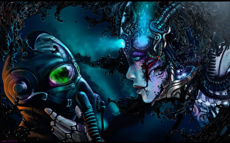 mask, man, girl, welcome, 1080P, 3d and abstract, world, warrior, painting, space, woman, gas