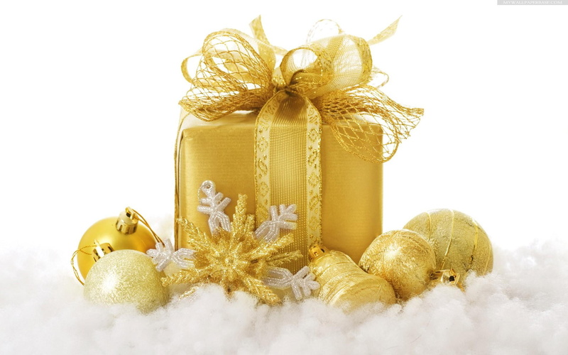 3d and abstract, christmas, 1080P, gold coloured, friend, christmas balls, padlock, gift, beautiful