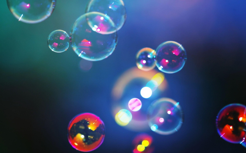3d and abstract, colors, beauty, blue, green, pretty, 2K, yellow, bubbles, photography, colorful