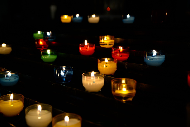 horizontal, light, religion, night, candle, architecture, fire - natural phenomenon, dark, candles, burning, illuminated, lit, colorful, place of worship