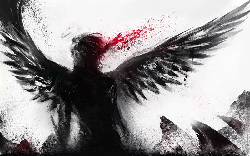 Bleeding, Black, 1080P, Angel