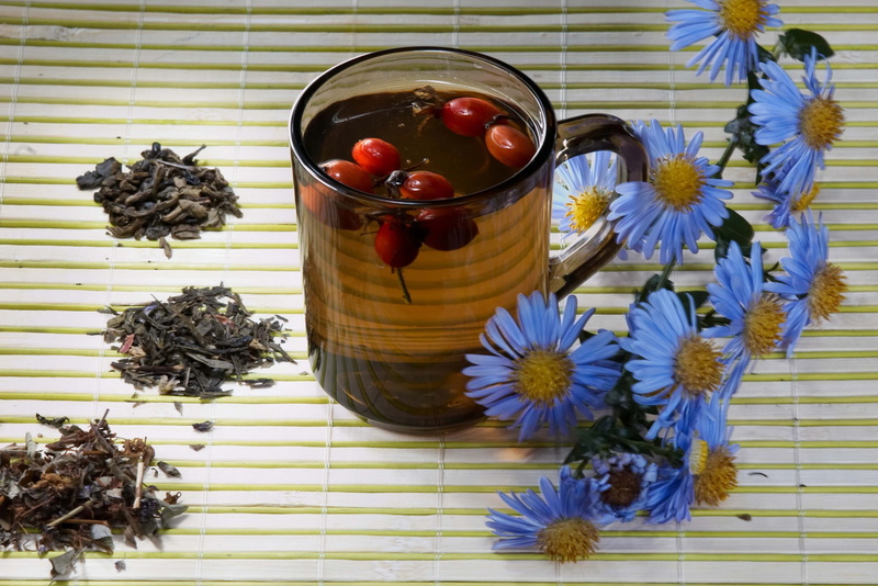 indoors, food, tea - Hot Drink, backgrounds, organic, flowering plant, flower head, glass, plant, herbs, red, refreshment, healthy Eating, tea, high angle view