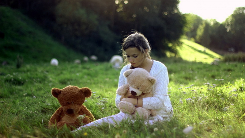 beautiful girl woman images 1920x1080, plant, field, women, emotion, softness, girls, grass, one person, females, toy, childhood, 1080P, child, nature