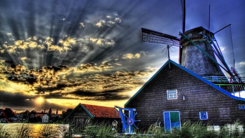 environmental conservation, outdoors, 1080P, architecture, built structure, fuel and power generation, turbine, renewable energy, cloud - sky, wind turbine