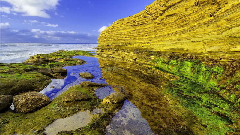 idyllic, non-urban scene, picture most beautiful nature 1920x1080, horizon over water, 1080P, rock - object, rocky coastline, cloud - sky, scenics - nature