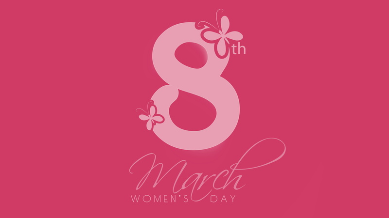 4K, 8K, Pink background, March 8, Womens Day, 8K