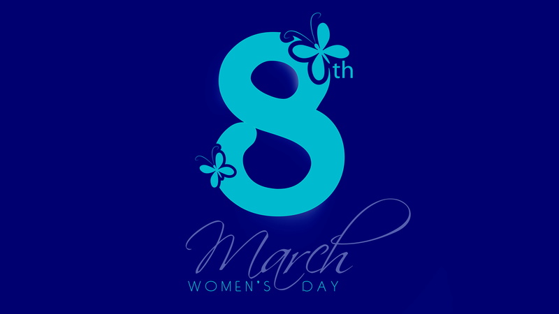 4K, Womens Day, March 8, 8K, 8K, Blue background