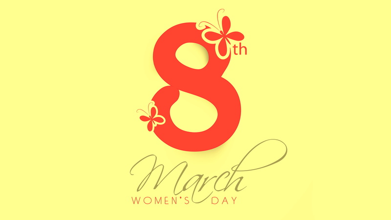 8K, Yellow background, Womens Day, 4K, March 8, 8K