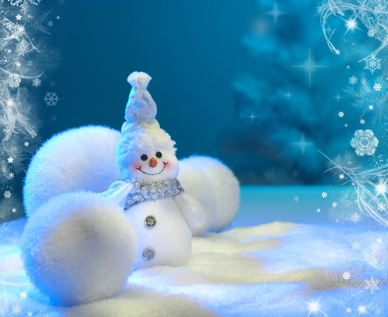 illuminated, blue, season, christmas Ornament, year, Snegovichok, winter, magic, fish, water, snowflake, celebration, swimming, underwater, frost, fun