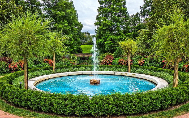 swimming pool, no people, Longwood Kennett Square, Park, small, leafed, 1080P, tranquility, nature, USA, plant, flowing water, water, green, garden, outdoors