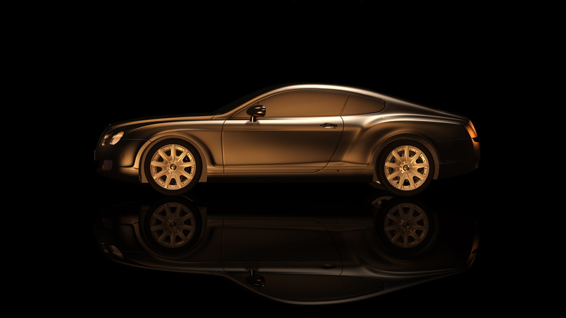 mode of transportation, side view, car, united kingdom, limousine, chrome, gloss, bentley, reflection, no people, passengers cars, abendstimmung, silver colored