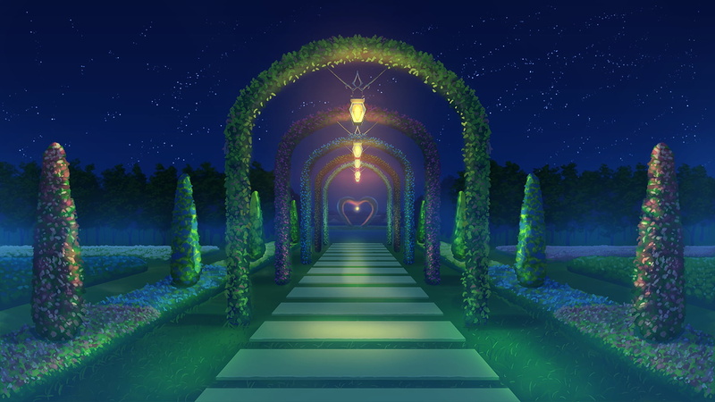1080P, plants, trees, garden, street light, night, sky