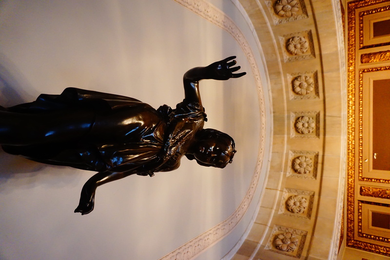 figurine, ceiling, 5K, bronze, human representation, building, helmet, apparel, ornate, craft, human, low angle view, monument, banister, design, sunlight