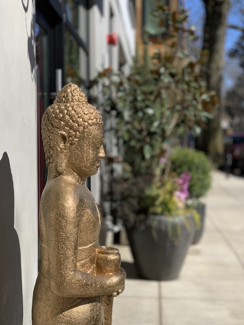 temple, worship, steeple, building, handrail, tower, shrine, focus on foreground, 1421 se ankeny st, flagstone, no people, art and craft, creativity, banister