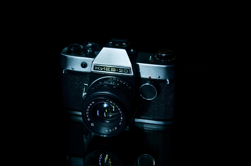 old photos, zenit photos, the ussr, old footage, black background, still life, vintage, mirror, retro styled, technology, old camera, the past, camera