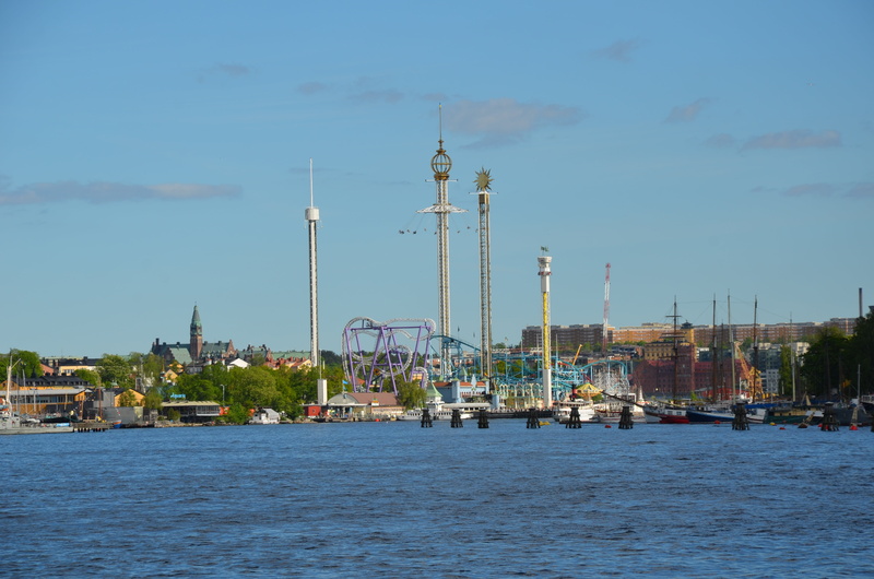 stockholm, transportation, nautical vessel, city, tall - high, sweden, theme park, nature, no people, water, 4K, architecture, gröna lund, mode of transportation