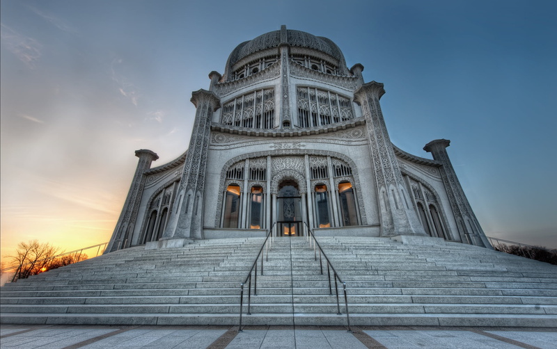 cloud - sky, sky, belief, Cityscapes, built structure, place of worship, religion, sunset, bahai, tourism, low angle view, no people, ancient civilization
