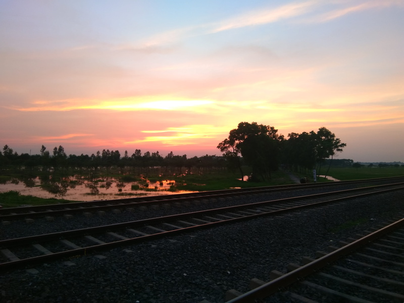 nature, soumyadip sarkar, cloud - sky, landscape, railroad track, eos 700d, sunset, plant, 4K, outdoors, balurghat, station, direction, transportation